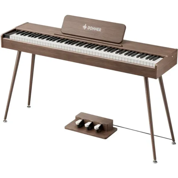 Hovedbilde DONNER DHP-200 Pro el-piano valnøtt finish